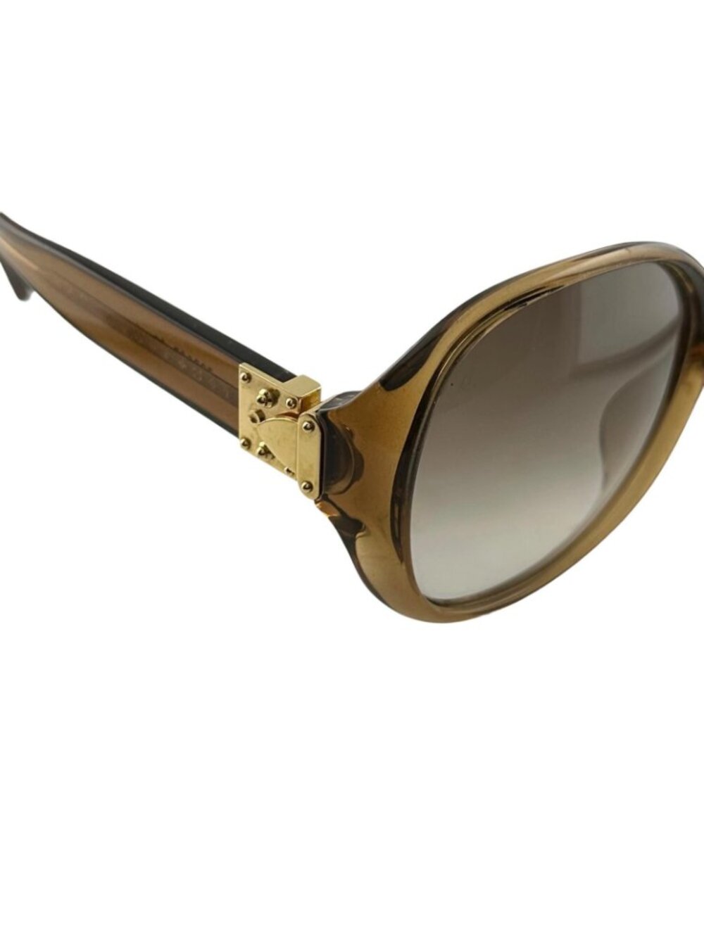 Louis Vuitton Oversize Acetate Gold Brown Sunglasses Eyewear - Picture 6 of 12